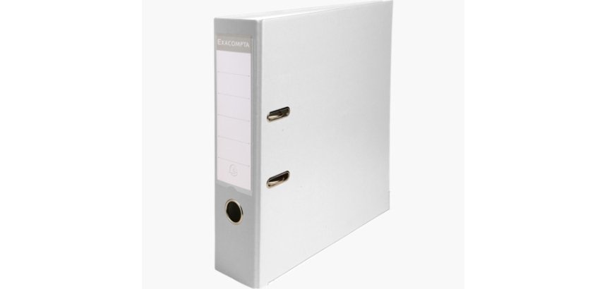 Classeur à levier exacompta a4 polypropylène dos 80mm coloris blanc