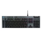 Logitech G Teclado mecánico para gaming con cable de perfil bajo G915 X, teclas de PBT de doble moldeado, teclas totalmente programables, iluminación RGB, acabado en aluminio, interruptores táctiles marrones GL, PC/Mac, Layout ES