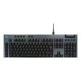 Logitech G Teclado mecánico para gaming con cable de perfil bajo G915 X, teclas de PBT de doble moldeado, teclas totalmente programables, iluminación RGB, acabado en aluminio, interruptores táctiles marrones GL, PC/Mac, Layout ES