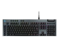 Logitech G Teclado mecánico para gaming con cable de perfil bajo G915 X, teclas de PBT de doble moldeado, teclas totalmente programables, iluminación RGB, acabado en aluminio, interruptores táctiles marrones GL, PC/Mac, Layout ES