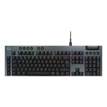 logitech g teclado mecanico para gaming con cable de perfil bajo g915 x teclas de pbt de doble moldeado teclas totalmente programables iluminacian rgb acabado en aluminio interruptores tactiles marrones gl pcmac layout es