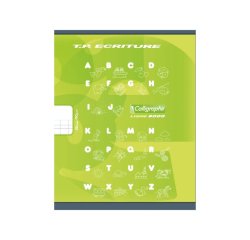 Cahier Travaux Pratiques Écriture piqué 8000 CARTE 17x22 cm 32 pages double ligne 4 mm + interligne verticale/uni 90 g - Vert anis