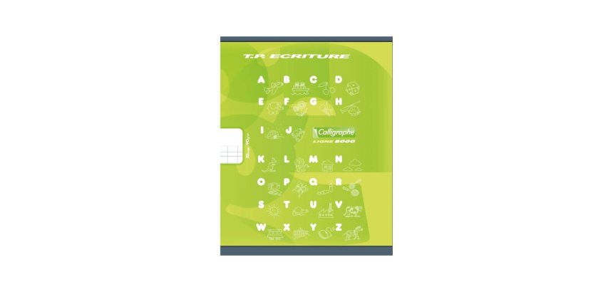 Cahier Travaux Pratiques Écriture piqué 8000 CARTE 17x22 cm 32 pages double ligne 4 mm + interligne verticale/uni 90 g - Vert anis