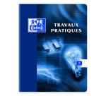 Cahier Oxford de travaux pratiques 17x22cm grands carreaux Seyès/uni blanc 96 pages agrafées couverture carte coloris assortis