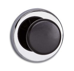 Aimant maul ferrite puissant avec bouton résistance 12kg coloris argenté diamètre 67mm