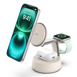 Belkin Qi2 Fitness tracker, Casques, Smartphone, Smartwatch Blanc USB Recharge sans fil Charge rapide Intérieure