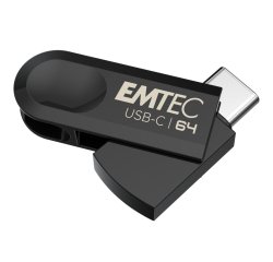 Cle usb emtec 3.2 type-c single c280 64gb coloris noir