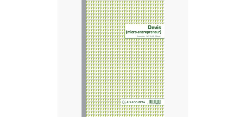 Manifold Devis Micro-entrepreneur 29,7x21cm 50 feuillets dupli autocopiants