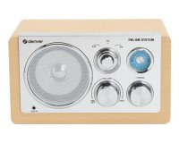 Denver TR-63LW: Radio analógica AM/FM con entrada AUX MADERA
