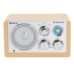 Denver TR-63LW radio Personal Analógica Bamboo, Plata