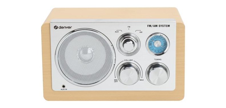 Denver TR-63LW radio Personal Analógica Bamboo, Plata