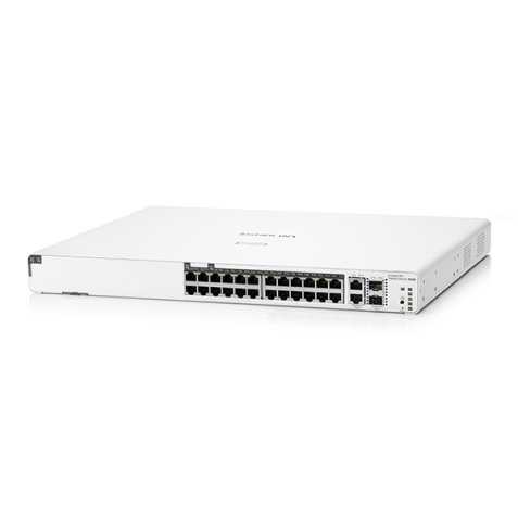HPE Aruba Networking Aruba Instant On 1960 24G 20p Class4 4p Class6 PoE 2XGT 2SFP+ 370W Géré L2+ Gigabit Ethernet (10/100/1000) Connexion Ethernet, supportant l'alimentation via ce port (PoE) 1U Blanc