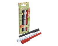 Pigna 023243200 penna a sfera Nero, Blu, Rosso Penna a sfera retrattile a clip 3 pz