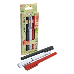Pigna 023243200 penna a sfera Nero, Blu, Rosso Penna a sfera retrattile a clip 3 pz