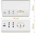 bticino S3711DBU prolunghe e multiple 2 m 3 presa(e) AC Interno Bianco