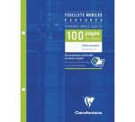 Feuillets mobiles sous étui 17x22 cm 100 pages perforées 2 trous petits carreaux