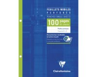 Feuillets mobiles sous étui 17x22 cm 100 pages perforées 2 trous petits carreaux