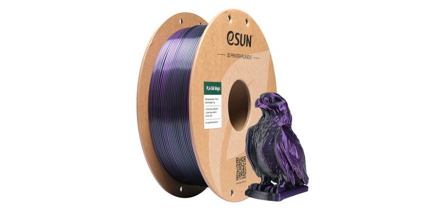eSUN EPLA-SILK MAGIC 1,75mm SCHWARZ LILA 1kg Polymilchsäure (PLA) Schwarz, Lila