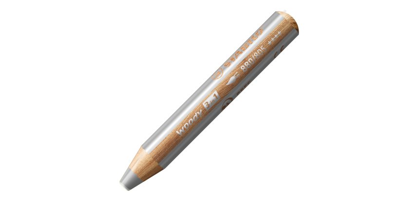 Crayon stabilo woody 3 in 1 multi-talents coloris argent