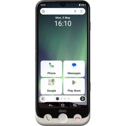 Doro Aurora A30 15,5 cm (6.1") Double SIM Android 14 4G USB Type-C 6 Go 128 Go 5000 mAh Noir, Blanc
