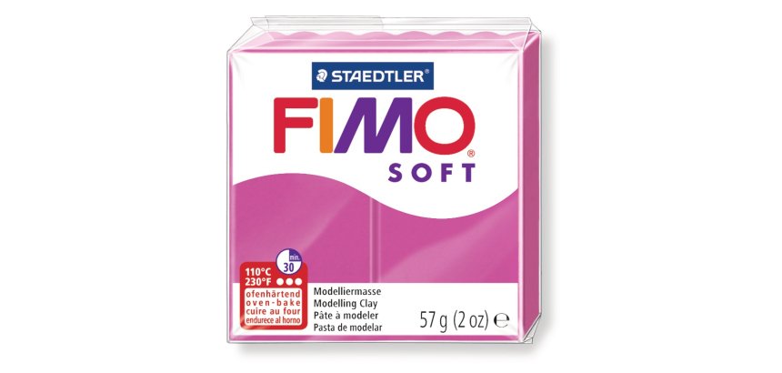 Pâte à modeler fimo soft coloris framboise pain 57g