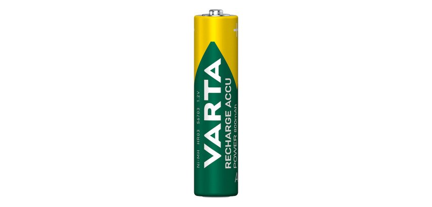 Varta Recharge Accu Power AAA 800 mAh Blister da 4 (Batteria NiMH Accu Precaricata, Micro, ricaricabile, pronta all'uso)