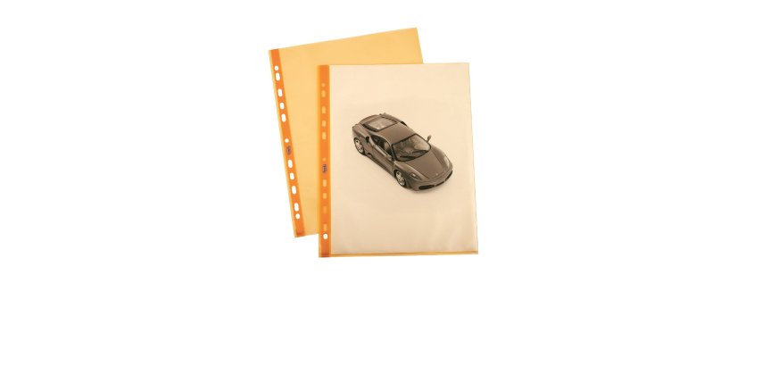 Buste forate con banda colorata - Linear - buccia - 21 x 29,7 cm - giallo - Favorit - conf. 10 pezzi