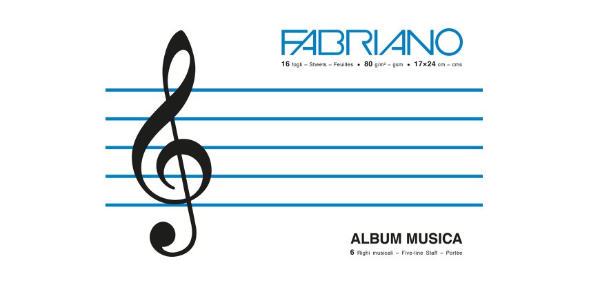 Fabriano ?Music Book writing notebook 16 sheets White