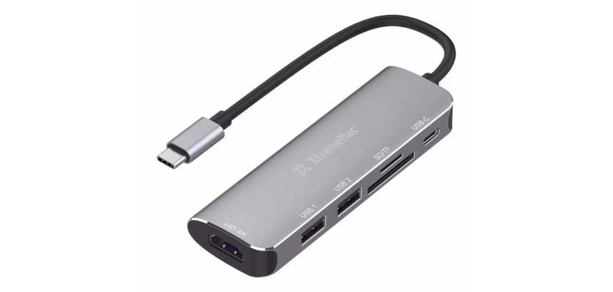 XtremeMac dockingstation USB Type-C 5000 Mbit/s Grijs