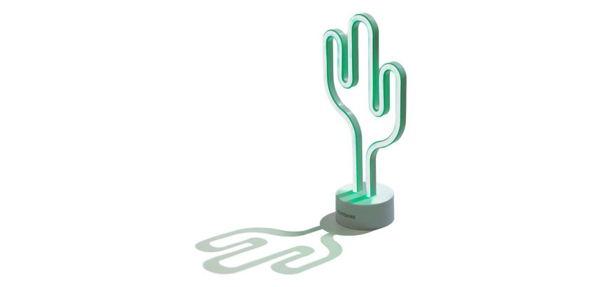 Muitomas NEONTCACTUS lampada da tavolo Lampadina/e non sostituibile/i Neon Bianco