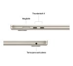 Apple MacBook Air Apple M M4 Portátil 38,9 cm (15.3") 16 GB 256 GB SSD Wi-Fi 6E (802.11ax) macOS Sequoia Beige