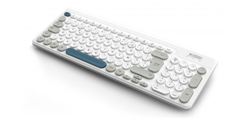 Urban Factory OWC25UF clavier Universel RF sans fil AZERTY Français Blanc, Gris, Bleu foncé