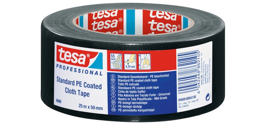 TESA 4688 Adatto per uso interno Adatto per uso esterno 25 m Poliestere Nero