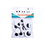 Yeux mobiles sodertex geants sans cils noirs adhesifs 3    tailles 18 pieces