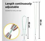 Intenso USB-C Charging Lanyard – Phone Necklace Cable, 60W Fast Charging, Adjustable Length, 1.65 m Nylon, USB-C to USB-C, green