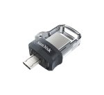 SanDisk Ultra Dual m3.0 lecteur USB flash 256 Go USB Type-A / Micro-USB 3.2 Gen 1 (3.1 Gen 1) Noir, Argent, Transparent