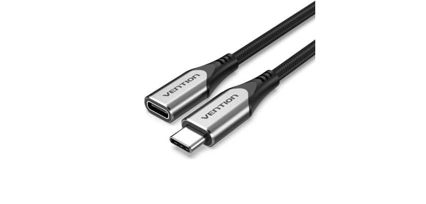 Vention Cable Alargador USB 3.1 Tipo-C TABHF/ USB Tipo-C Macho - USB Tipo-C Hembra/ 1m/ Gris