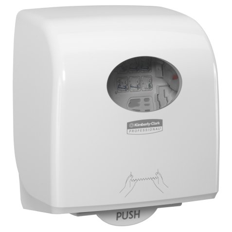 Distributeur Slimroll Blanc en plastique, pour essuie-mains rouleaux L32,4xH29,7xL19,2cm