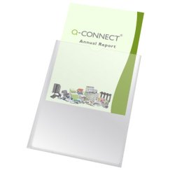 Étui protection q-connect pvc transparent 15/100e a6 105x148mm contour soudé en u
