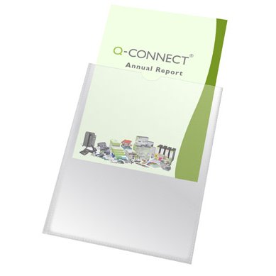 Étui protection q-connect pvc transparent 15/100e a6 105x148mm contour soudé en u
