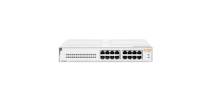 HPE Aruba Networking Aruba Instant On 1430 16G Class4 PoE 124W Non-géré L2 Gigabit Ethernet (10/100/1000) Connexion Ethernet, supportant l'alimentation via ce port (PoE) 1U Blanc