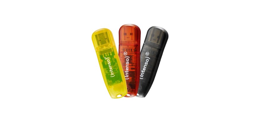 Intenso Rainbow 3x32GB Yellow/Red/Black USB flash drive USB Type-A 2.0 Transparent