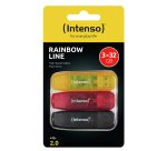 Intenso Rainbow 3x32GB Yellow/Red/Black USB flash drive USB Type-A 2.0 Transparent