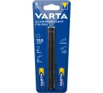Varta Aluminium F10 Pro LED Flashlight (incl. 2x Longlife Power AAA Batterie per l'uso quotidiano, 150 lumen, resistente agli urti, 3 anni di garanzia) nero per la casa, il campeggio, l'outdoor