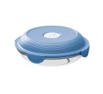 Assiette a dejeuner en verre maped picnik concept adultes  etanche resistant micro-ondes et four coloris bleu orage