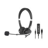 Hamlet HHEADM-CJS headphones/headset Wired Head-band Office/Call center USB Type-C Black