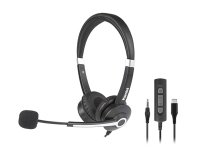Hamlet HHEADM-CJS headphones/headset Wired Head-band Office/Call center USB Type-C Black