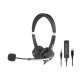 Hamlet HHEADM-CJS cuffia e auricolare Cablato A Padiglione Ufficio USB tipo-C Nero