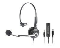 Hamlet HHEADM-CJM headphones/headset Wired Head-band Office/Call center USB Type-C Black