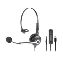 Hamlet HHEADM-CJM headphones/headset Wired Head-band Office/Call center USB Type-C Black
